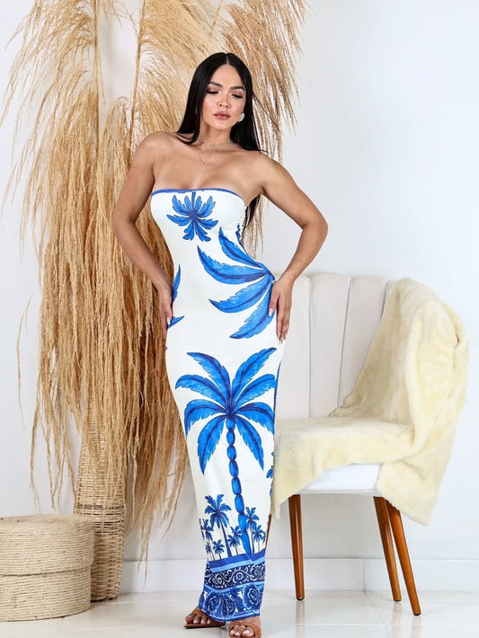 Vestido Alure Tropical - Midi Tomara Que Caia