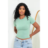 KIT 3 Baby Tee Slim Fit Manga Curta com Compressao